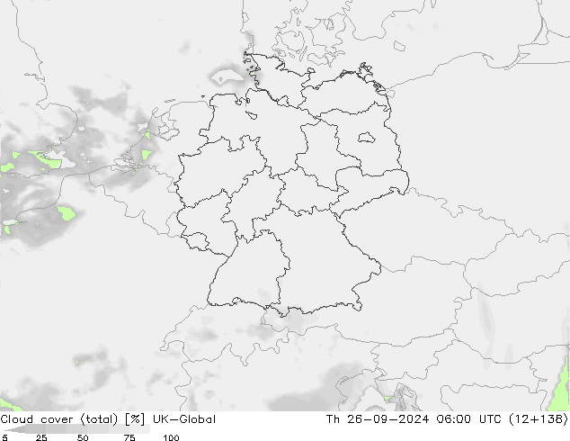 Bulutlar (toplam) UK-Global Per 26.09.2024 06 UTC