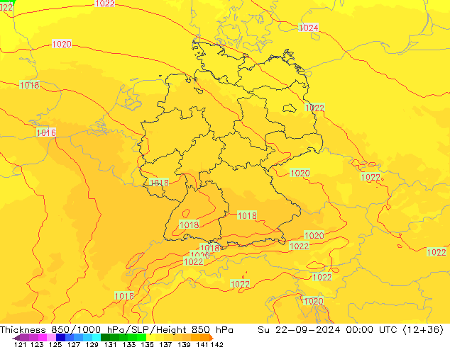 Thck 850-1000 hPa UK-Global Ne 22.09.2024 00 UTC