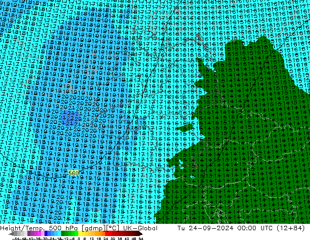 Géop./Temp. 500 hPa UK-Global mar 24.09.2024 00 UTC