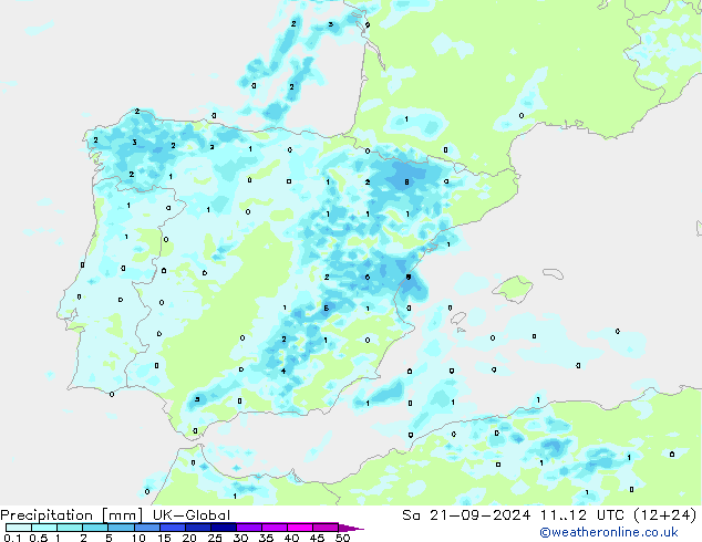 осадки UK-Global сб 21.09.2024 12 UTC