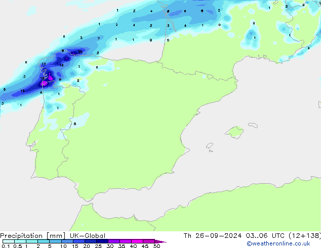 Neerslag UK-Global do 26.09.2024 06 UTC