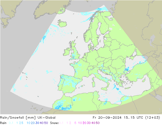 Regen/Schneefall UK-Global Fr 20.09.2024 15 UTC