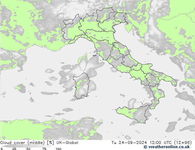 oblačnosti uprostřed UK-Global Út 24.09.2024 12 UTC