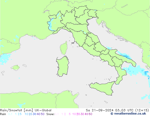 Rain/Snowfall UK-Global  21.09.2024 03 UTC