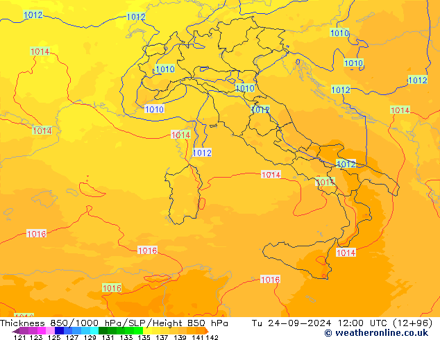 Thck 850-1000 hPa UK-Global Út 24.09.2024 12 UTC