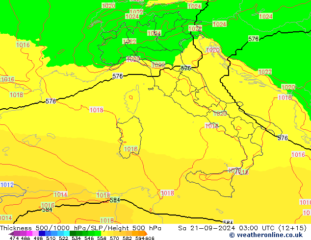 Thck 500-1000hPa UK-Global So 21.09.2024 03 UTC