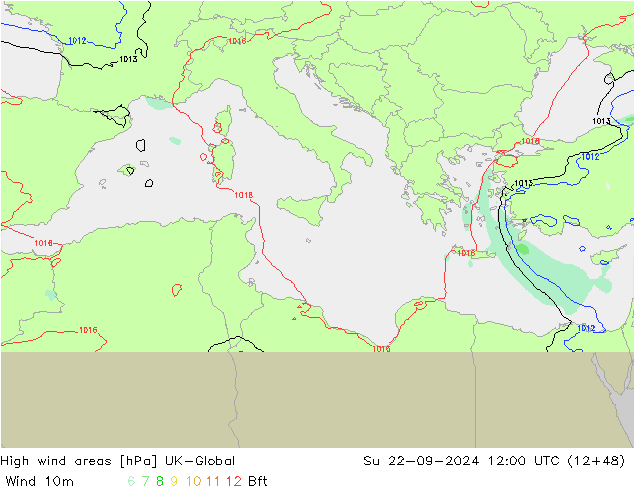 High wind areas UK-Global Dom 22.09.2024 12 UTC