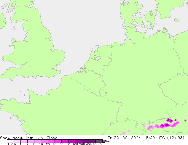 Snow accu. UK-Global Fr 20.09.2024 15 UTC