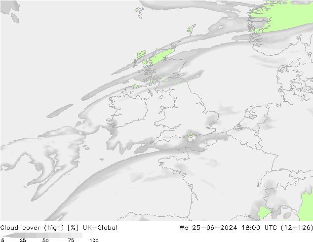 Bewolking (Hoog) UK-Global wo 25.09.2024 18 UTC