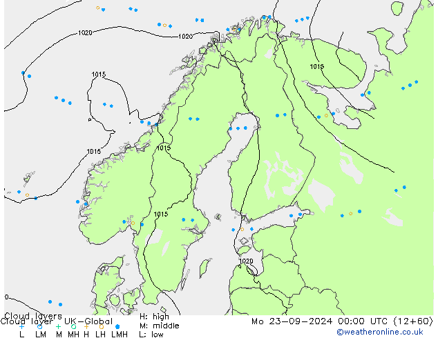 Wolkenschichten UK-Global Mo 23.09.2024 00 UTC