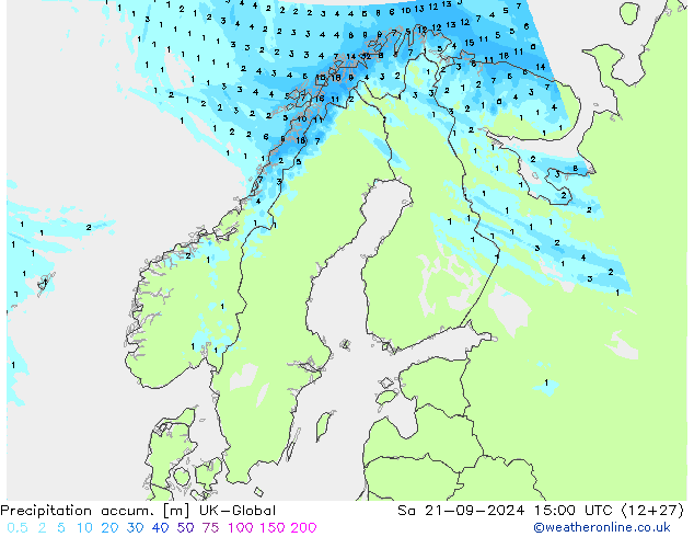 Precipitation accum. UK-Global Sa 21.09.2024 15 UTC