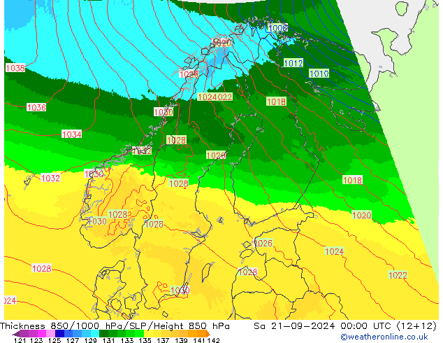 Thck 850-1000 hPa UK-Global So 21.09.2024 00 UTC