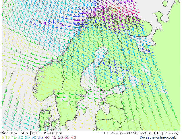 Vento 850 hPa UK-Global ven 20.09.2024 15 UTC