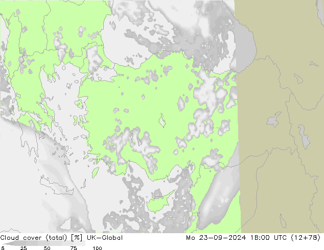 nuvens (total) UK-Global Seg 23.09.2024 18 UTC