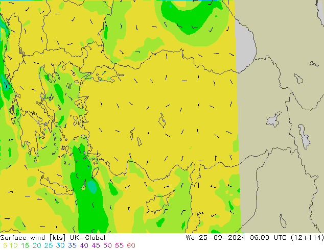 Bodenwind UK-Global Mi 25.09.2024 06 UTC