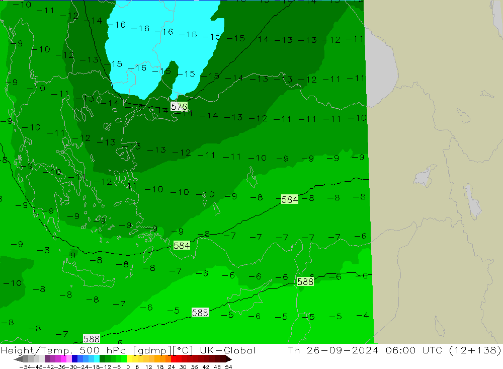 Height/Temp. 500 hPa UK-Global Čt 26.09.2024 06 UTC
