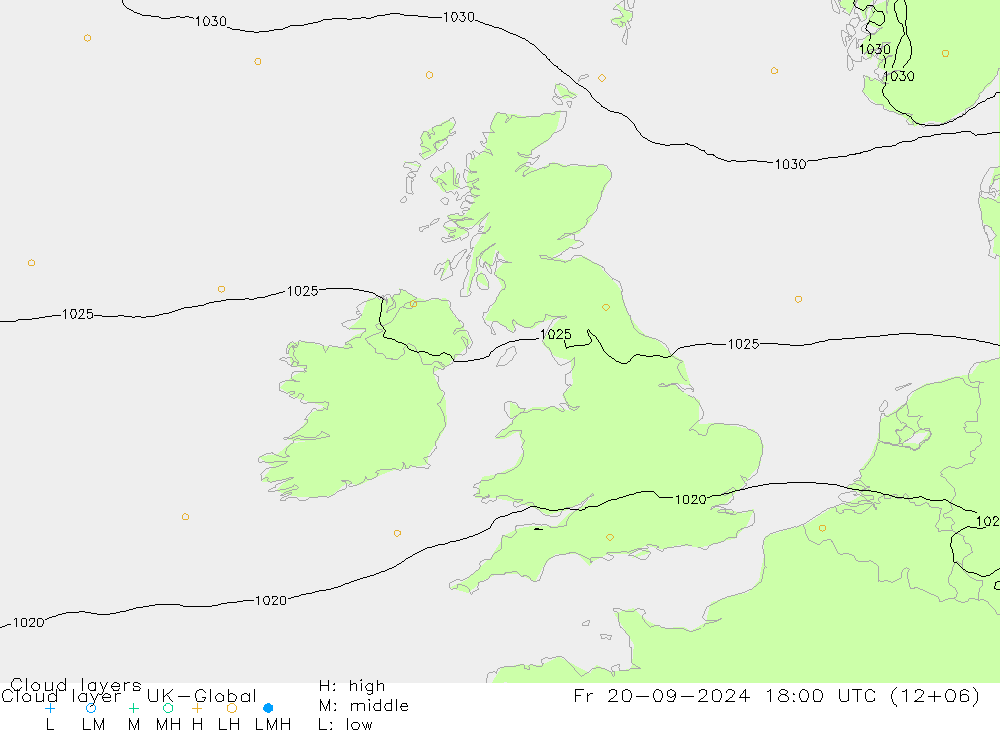 Cloud layer UK-Global Pá 20.09.2024 18 UTC