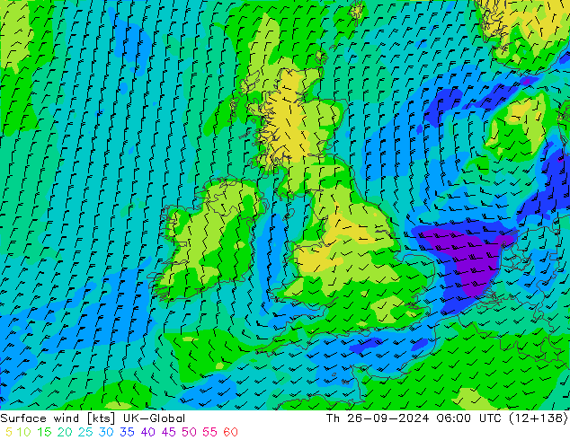 ветер 10 m UK-Global чт 26.09.2024 06 UTC