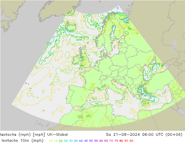 Isotaca (mph) UK-Global sáb 21.09.2024 06 UTC