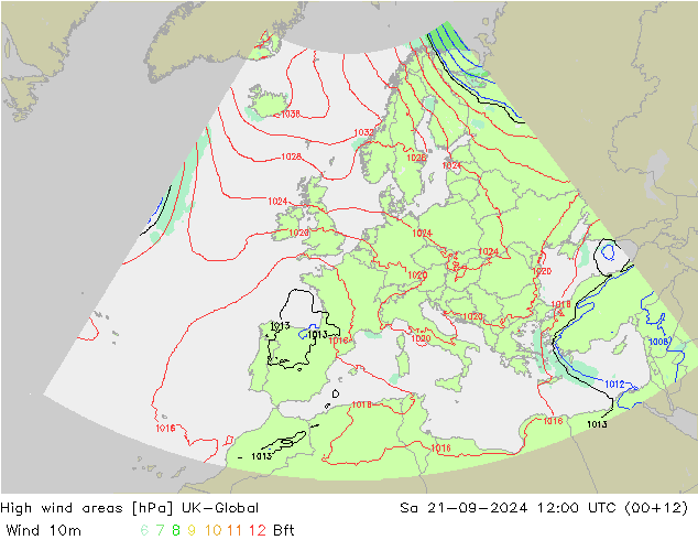 High wind areas UK-Global 星期六 21.09.2024 12 UTC