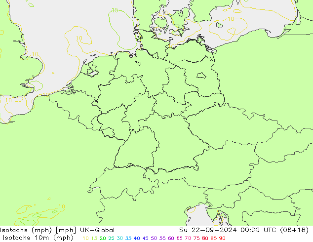 Isotachen (mph) UK-Global So 22.09.2024 00 UTC