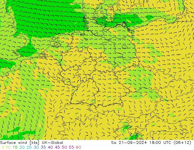 风 10 米 UK-Global 星期六 21.09.2024 18 UTC
