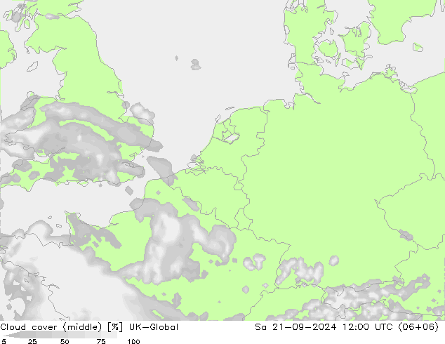 Nubes medias UK-Global sáb 21.09.2024 12 UTC