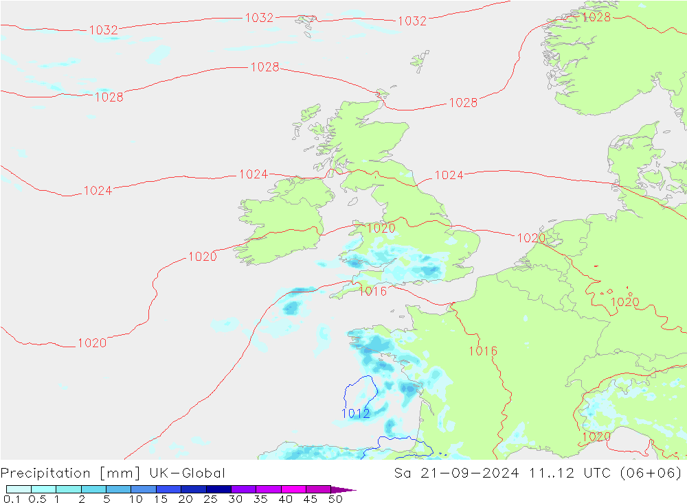 Precipitation UK-Global Sa 21.09.2024 12 UTC