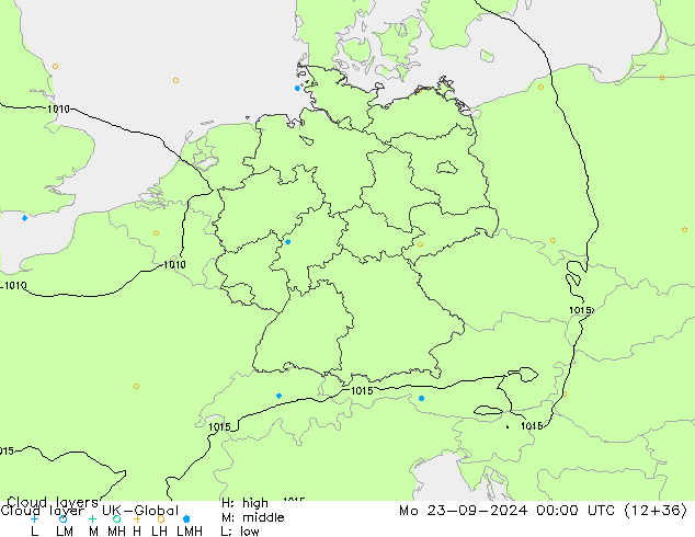 Wolkenschichten UK-Global Mo 23.09.2024 00 UTC