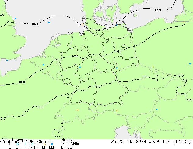 Cloud layer UK-Global mer 25.09.2024 00 UTC