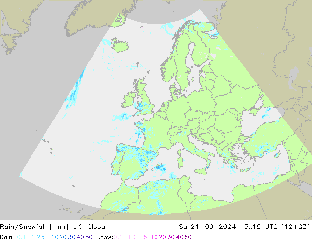 Lluvia/nieve UK-Global sáb 21.09.2024 15 UTC