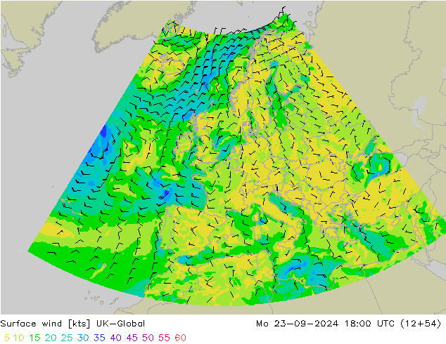 Wind 10 m UK-Global ma 23.09.2024 18 UTC