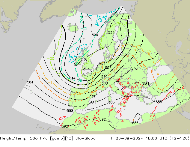 Hoogte/Temp. 500 hPa UK-Global do 26.09.2024 18 UTC