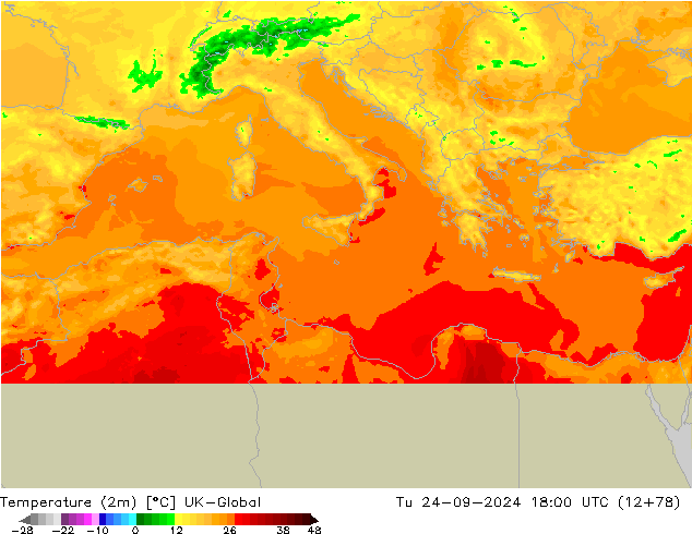 карта температуры UK-Global вт 24.09.2024 18 UTC