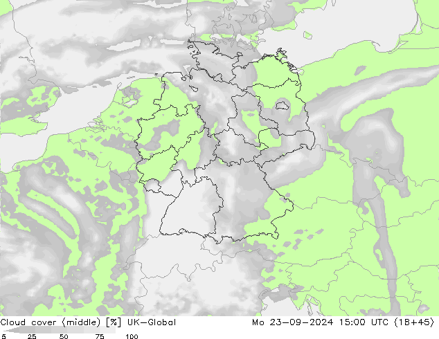 Nuages (moyen) UK-Global lun 23.09.2024 15 UTC