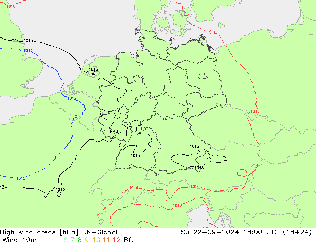 High wind areas UK-Global Dom 22.09.2024 18 UTC