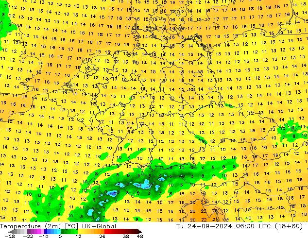 карта температуры UK-Global вт 24.09.2024 06 UTC