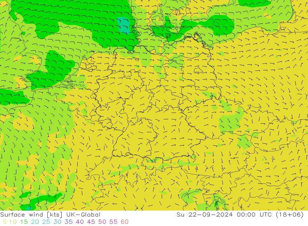 风 10 米 UK-Global 星期日 22.09.2024 00 UTC