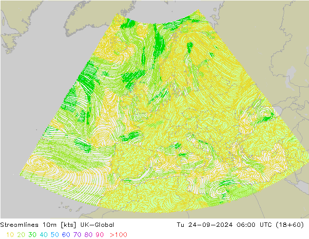 Streamlines 10m UK-Global Tu 24.09.2024 06 UTC