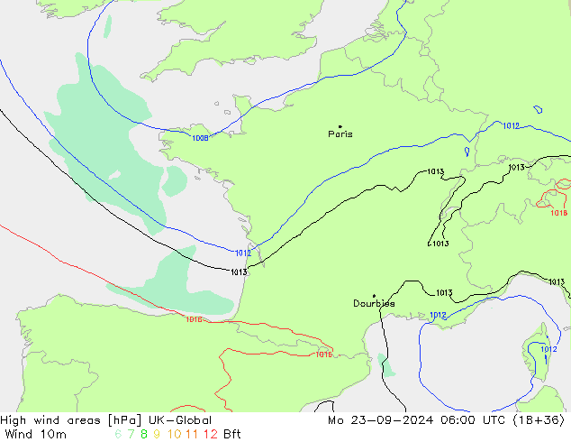 High wind areas UK-Global Po 23.09.2024 06 UTC