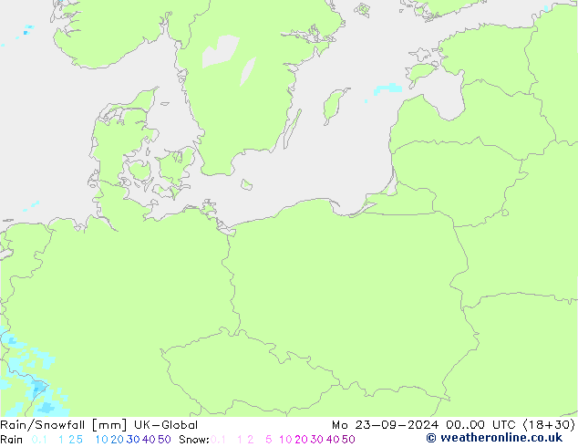 Rain/Snowfall UK-Global Po 23.09.2024 00 UTC