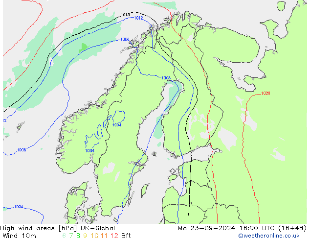 High wind areas UK-Global lun 23.09.2024 18 UTC