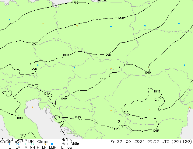 Cloud layer UK-Global пт 27.09.2024 00 UTC