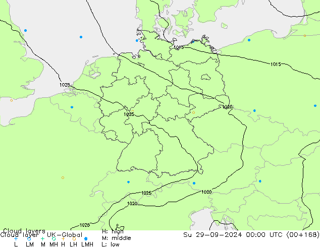 Wolkenlagen UK-Global zo 29.09.2024 00 UTC