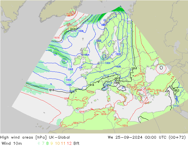 High wind areas UK-Global mer 25.09.2024 00 UTC