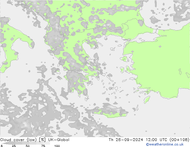 Bewolking (Laag) UK-Global do 26.09.2024 12 UTC