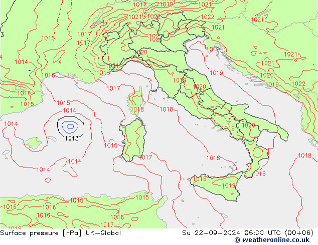 Bodendruck UK-Global So 22.09.2024 06 UTC