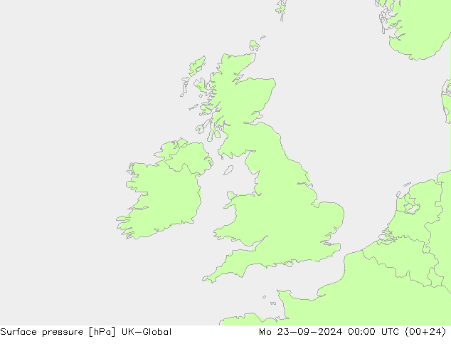 Surface pressure UK-Global Mo 23.09.2024 00 UTC