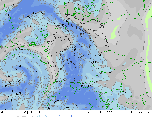 700 hPa Nispi Nem UK-Global Pzt 23.09.2024 18 UTC