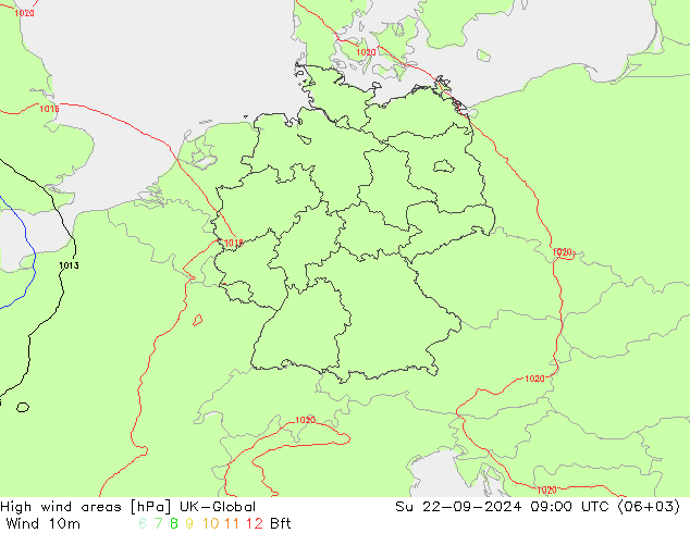 High wind areas UK-Global dom 22.09.2024 09 UTC
